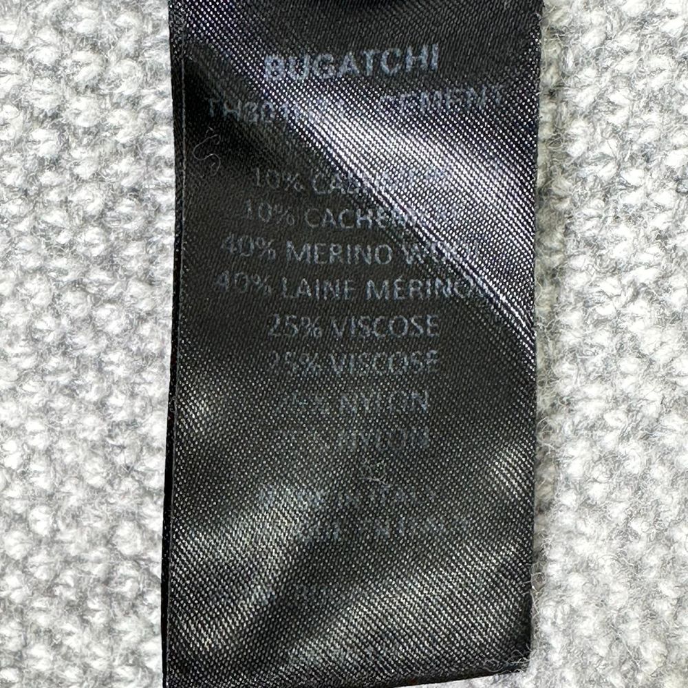 Bugatchi Solid Wool/Cashmere Quarter Zip Sweater Gray made Italy size Large - Picture 7 of 7